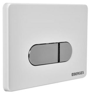 Кнопка смыва Berges Novum хром/белый 040037